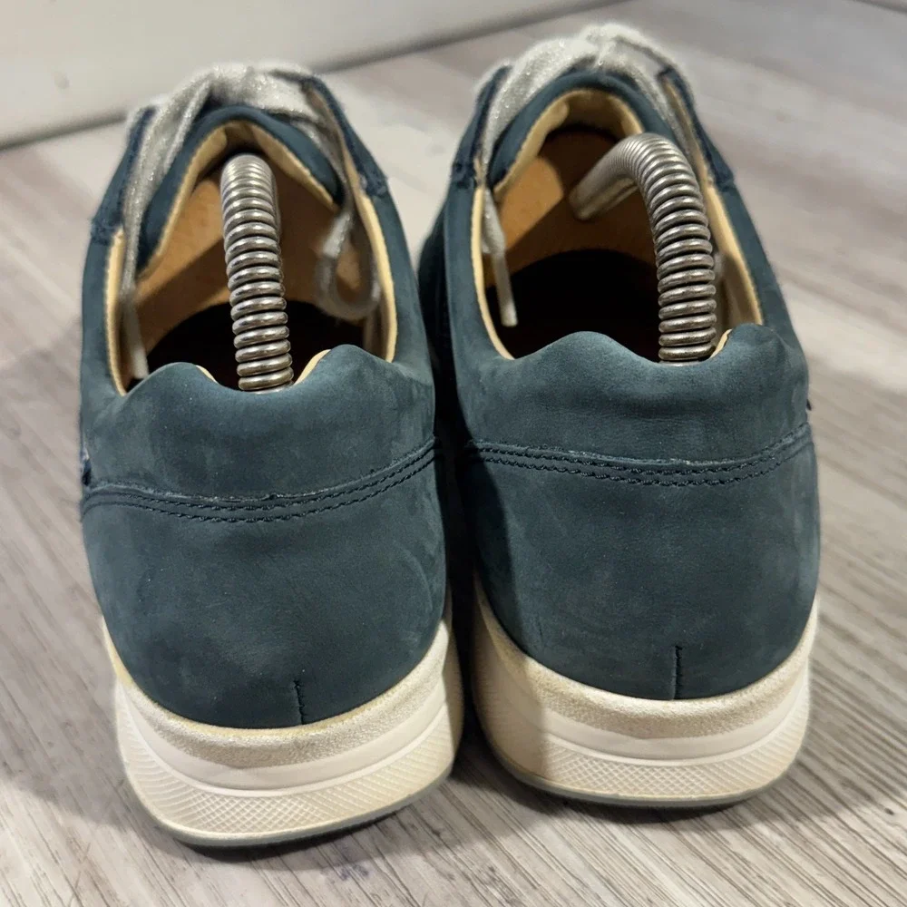 Mephisto Runoff Air Jet Sneakers Blue Suede‎ Leather Athletic Shoes Size 6